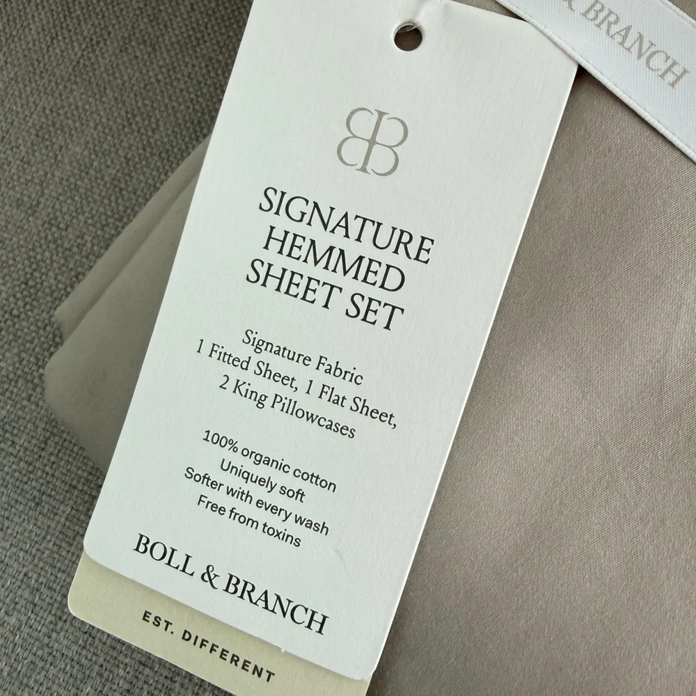 Boll & Branch NWT King Signature Hemmed Sheet Set Pewter Color🔥NO Offer Item🔥